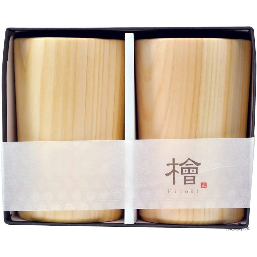 Handcrafted Wooden Beer Cup Hinoki Beer Glass 160ml (Set of 2)