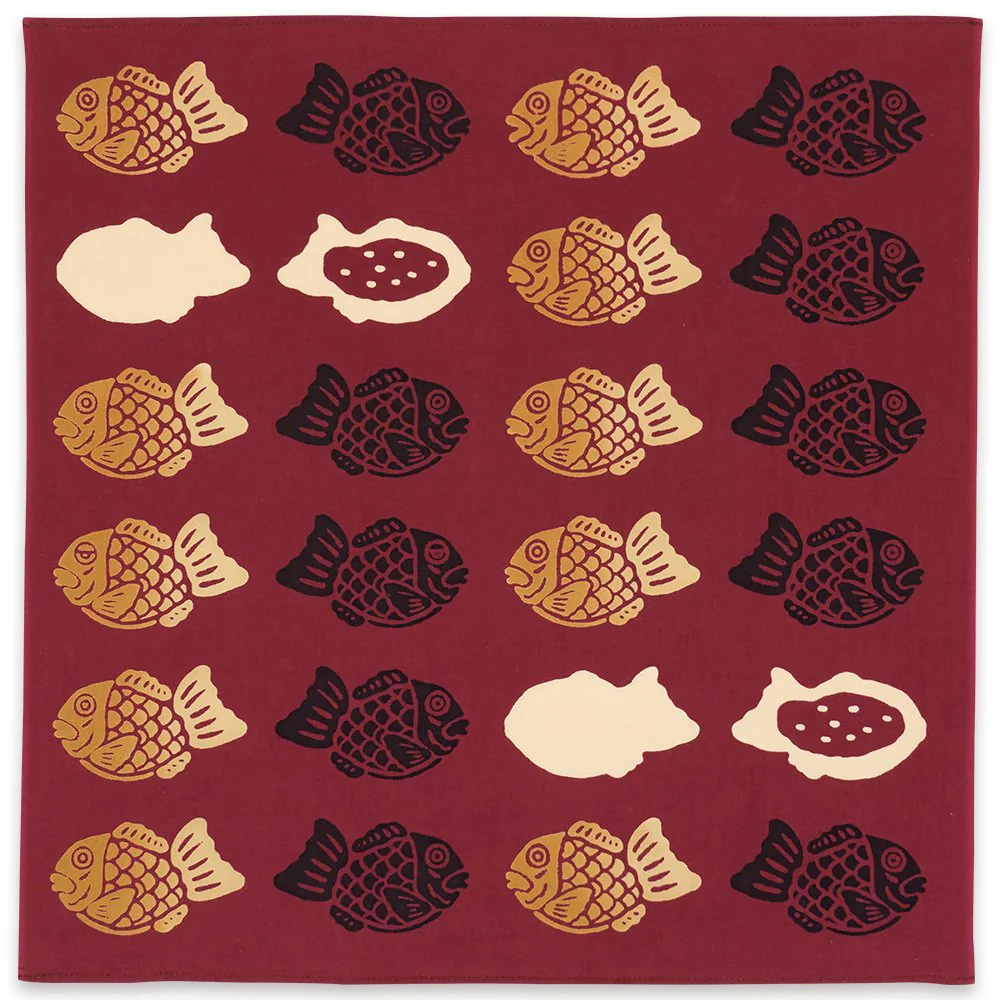 Kenema Handkerchief Taiyaki Japanese Traditional Hand Dyed Cloth