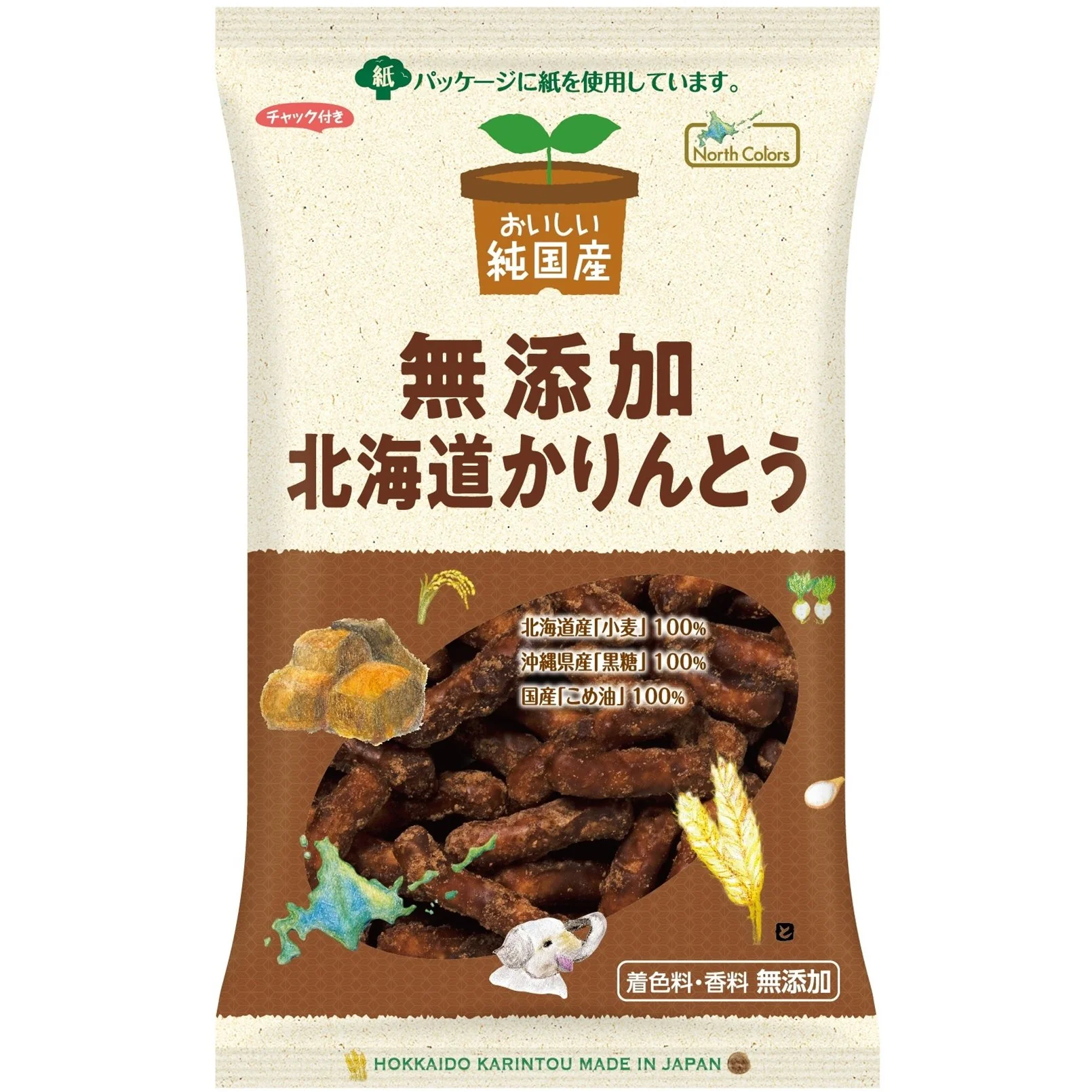 North Colors Additive-Free Karinto Japanese Brown Sugar Snack 100g