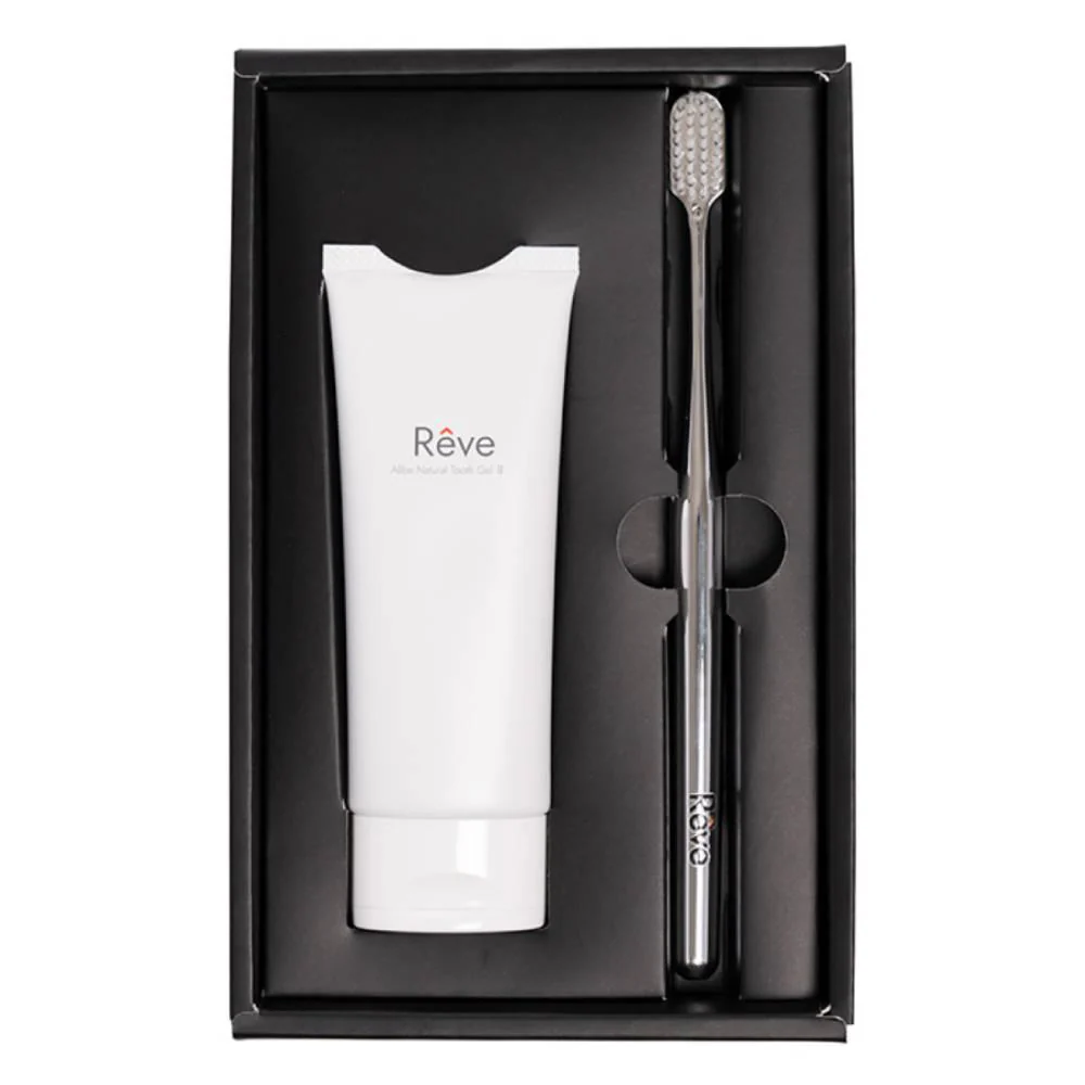 Rêve Allbe Natural Eggshell Gel Toothpaste & Toothbrush Gift Set - Image 3